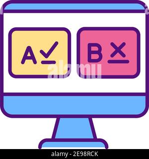 Test preparation RGB color icon Stock Vector