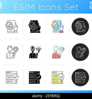 User experience analysis icons set Stock Vector