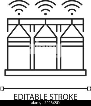 Smart crop storage linear icon Stock Vector