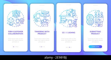 Co creation types onboarding mobile app page screen with concepts Stock Vector