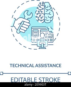 Technical assistance concept icon Stock Vector