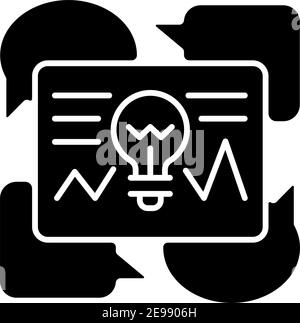 Communicating ideas black glyph icon. Stock Vector