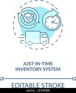 Just-in-time inventory system concept icon Stock Vector