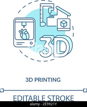3D printing concept icon Stock Vector