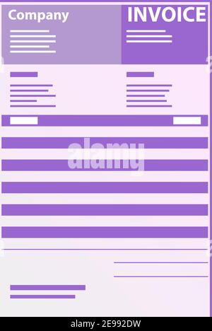 Invoice Form Icon Flat Illustration. Price and Tax Quotation Table for Business Order. paid Transaction Company Agreement. Total Accounting Refund Tex Stock Vector