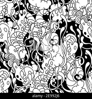 Seamless pattern with slime and tentacles. Stock Vector