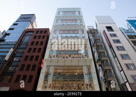 An exterior view of Uniqlo store in Ginza. Stock Photo