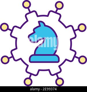 Planning sustainable solutions RGB color icon Stock Vector