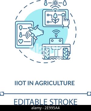 IIoT in agriculture concept icon Stock Vector