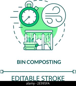 Bin composting concept icon Stock Vector