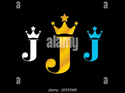 gold J alphabet letter logo icon. Design for company and business identity  with shield and king crown Stock Photo - Alamy