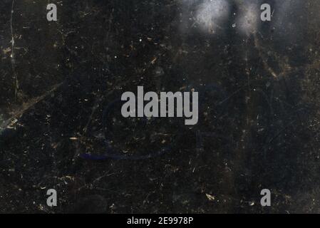 Aged dusty glass surface scratched old texture background dark suburban construction Stock Photo
