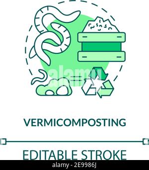 Vermicomposting concept icon Stock Vector