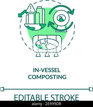 In-vessel composting concept icon Stock Vector