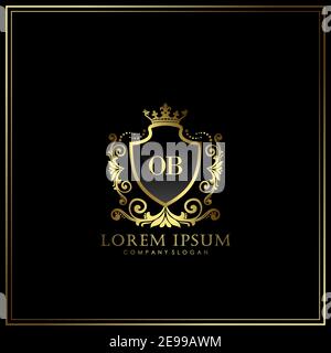 OB Initial Letter Luxury Logo template in vector for Restaurant, Royalty, Boutique, Cafe, Hotel, Heraldic, Jewelry, Fashion and other vector illustrat Stock Vector