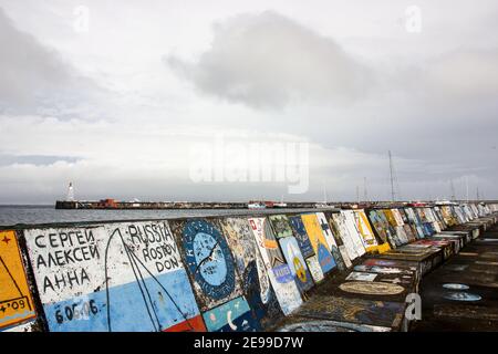 Horta harbour, Faial island, famous place, sailing boats, marina, Azores. Stock Photo