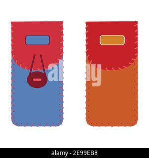 Two leather female wallets vector illustration on white Stock Vector