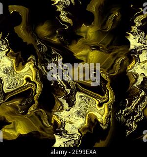 Seamless pattern, gold creative painting, abstract hand painted background, marble texture, acrylic painting, fluid art. Modern art. Contemporary art. Stock Photo