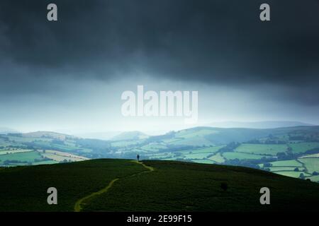 View from Offa's Dyke path on Hergest Ridge. Herefordshire. UK. Stock Photo