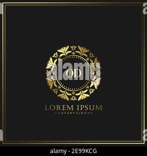 OD Initial Letter Luxury Logo template in vector for Restaurant, Royalty, Boutique, Cafe, Hotel, Heraldic, Jewelry, Fashion and other vector illustrat Stock Vector
