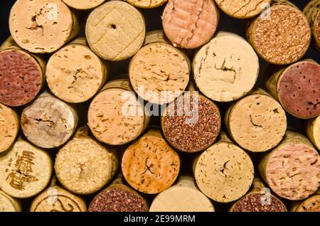 A heap of cork from bottles of wine, stapled proper Stock Photo