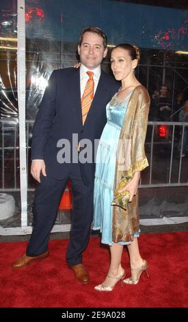 Actors Matthew Broderick and Sarah Jessica Parker arrive for the 10th anniversary of the Broadway opening night of 'Rent' in New York City, NY, USA on Monday, April 24, 2006. Photo by Grant Lamos/ABACAPRESS.COM Stock Photo