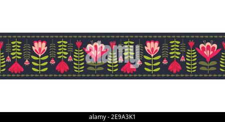 Seasonal Decorative seamless pattern vector border Stock Vector