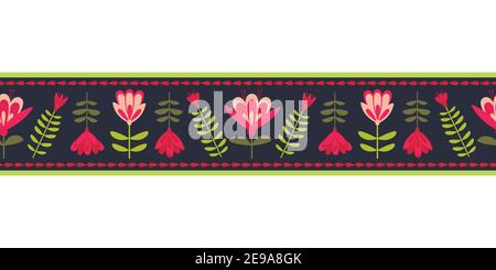 Seasonal Decorative seamless pattern vector border Stock Vector