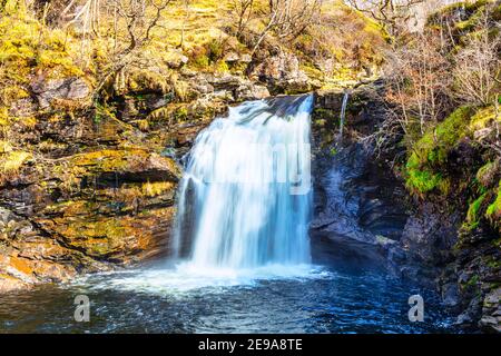 Falls of Falloch,  river Falloch near  Crianlarich, Stirling, Loch Lomond and The Trossachs National Park,  , Scotland Stock Photo