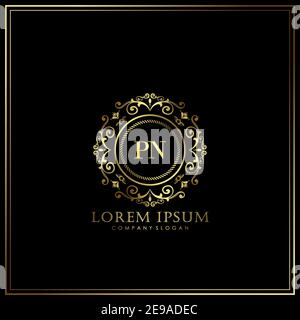 PN Initial Letter Luxury Logo template in vector for Restaurant, Royalty, Boutique, Cafe, Hotel, Heraldic, Jewelry, Fashion and other vector illustrat Stock Vector