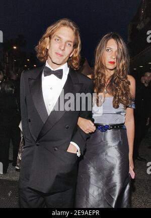 Princess Caroline of Monaco's son Andrea Casiraghi and his girlfriend Tatiana Santo Domingo hang out during the 59th Film Festival, in Cannes, France, on May 24, 2006. No Credit Stock Photo