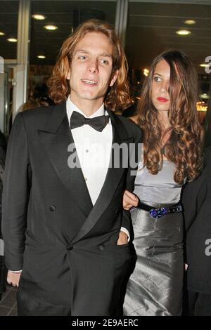 Princess Caroline of Monaco's son Andrea Casiraghi and his girlfriend Tatiana Santo Domingo hang out during the 59th Film Festival, in Cannes, France, on May 24, 2006. No Credit Stock Photo