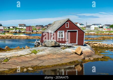 Crooked Newfoundland Fishing Shed Stock Photo