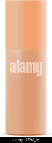 Spray Tin. Aerosol Bottle. Air Freshener Deodorant. Vector Mockup of Aluminum Container for Hairspray. Realistic Cosmetic Packaging Template with Plas Stock Vector