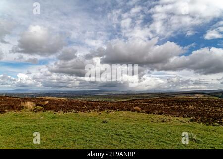 Grianan Of Aileach, Ireland. 28th April, 2016. Grianan Of Aileach is a circular prehistoric fort dating from the Bronze Age near Inishowen. Stock Photo