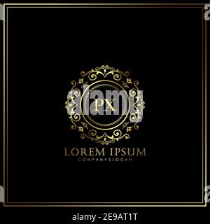 PX Initial Letter Luxury Logo template in vector for Restaurant, Royalty, Boutique, Cafe, Hotel, Heraldic, Jewelry, Fashion and other vector illustrat Stock Vector