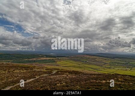 Grianan Of Aileach, Ireland. 28th April, 2016. Grianan Of Aileach is a circular prehistoric fort dating from the Bronze Age near Inishowen. Stock Photo