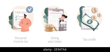 Years tax bill abstract concept vector illustrations. Stock Vector