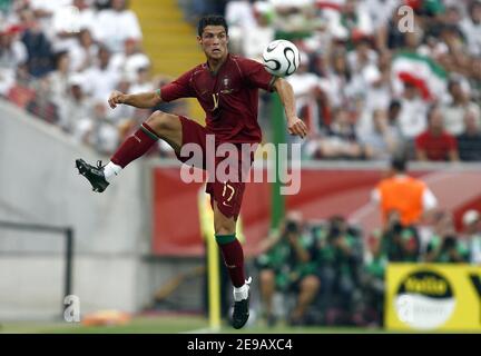 Portugal's Cristiano Ronaldo in action during the World Cup 2006, Portugal vs Iran at the Fifa World Cup Stadium in Frankfurt, Germany on June 17, 2006. Portugal won 2-0. Photo by Christian Liewig/ABACAPRESS.COM Stock Photo