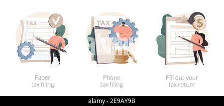 Tax return deadline abstract concept vector illustrations. Stock Vector