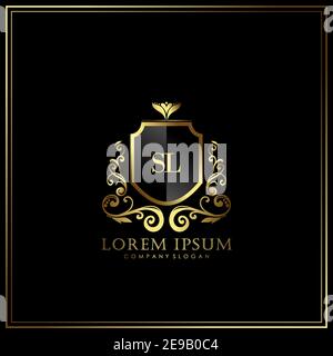 SL Initial Letter Luxury Logo template in vector for Restaurant, Royalty, Boutique, Cafe, Hotel, Heraldic, Jewelry, Fashion and other vector illustrat Stock Vector