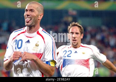 France's Zinedine Zidane celebrates his goal during the World Cup