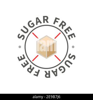 Simple allergen icon, sugar free sign on white Stock Vector