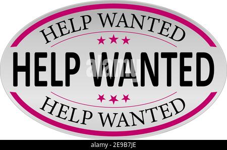 help wanted sign, emblem, label, badge,sticker. help wanted paper origami speech bubble. help wanted tag. help wanted banner. Designed for your web Stock Vector