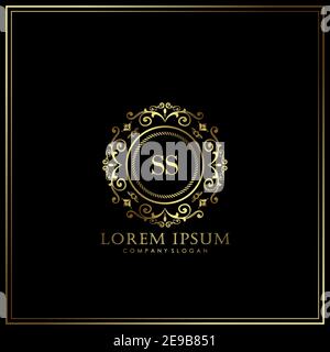 SS Initial Letter Luxury Logo template in vector for Restaurant, Royalty, Boutique, Cafe, Hotel, Heraldic, Jewelry, Fashion and other vector illustrat Stock Vector