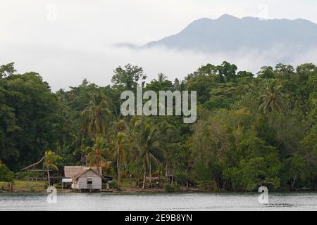 Island of Kolombangara, viewed from Blackett Strait, Solomon Islands West Pacific Ocean 26th Jan 2017 Stock Photo