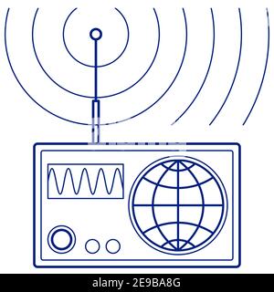 Illustration of the abstract broadcasting radio set Stock Vector