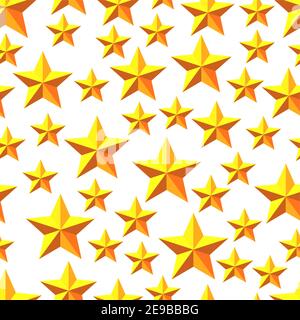 Seamless pattern of the abstract random gold stars Stock Vector