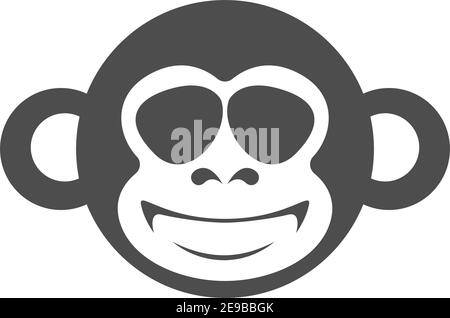 Monkey logo icon illustration vector flat design template Stock Vector