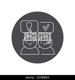 Logical reasoning black glyph icon. Soft skills. Pictogram for web, mobile app, promo. UI UX design element. Stock Vector